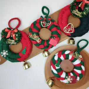 크리스마스 리스 도어벨 양말목 공예 diy 키트 학교 기관 단체주문