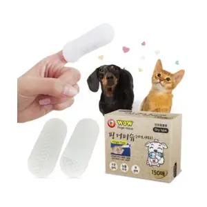 와우 반려견 구강청결 손가락칫솔 티슈 150매