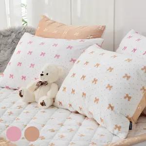 리본 극세사 50x70 베개커버 양면 푹신한 침구 지퍼형 H