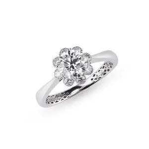 [도로시] 14k 뷰티 플라워 랩 다이아몬드 반지