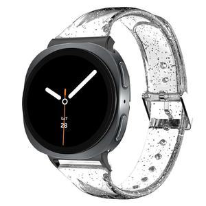 갤럭시 워치 8 밴드와 호환 가능, 램쇼 여성 소프트 실리콘 글리터 클리어 스포츠 스트랩 40mm, 44mm, 46mm 클래식, 울트라 47mm LTE (2025), 7/6/5/4 44mm 40mm/FE 40mm/47mm 43mm/5 Pro/3 41mm와 가능