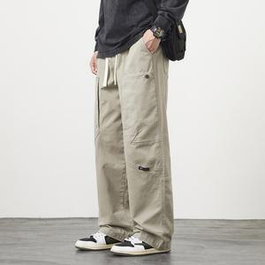가을 새로운 스트레이트 캐주얼 바지 넓은 다리 카고 바지 남성 바지 중립 느슨한 캐주얼 코튼 야외 패션 바지 빅 사이즈 8xl