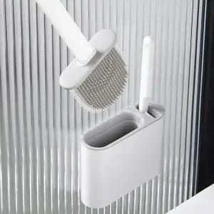 다세코 실리콘 변기 청소 솔 2in1 다용도 화장실/브러쉬 부착식 무타공 벽걸이 욕실 양변기 세척 공중부양