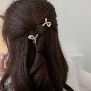 [콩심팥심]여자 꼬임 진주 큐빅 미니 집게핀 2종세트