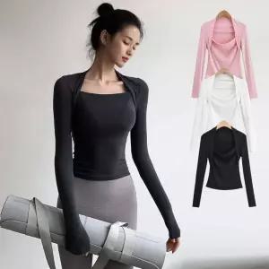 SIS-805 필라폴웨어 스퀘어긴팔티요가복 긴팔 필라테스 웨어 상의 요상의