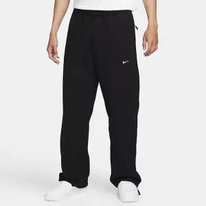 나이키 NSW 스우시 오픈 헴 플리스 팬츠 블랙 - 아시아 FN3343-010