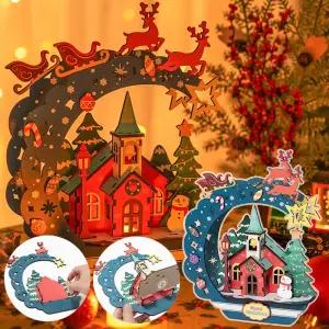 크리스마스 종탑 무드등 고급 만들기 DIY 키트 재료 초등 미술놀이 공예 diy 체험