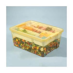 칸막이2단 장난감 레고 정리 다용도 교구수납함_ 레몬컬러