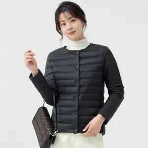 TLB 슬림라인 똑딱이 경량 이너 패딩 누빔자켓 아우터