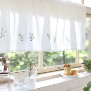 그린잎 자수 바란스커튼