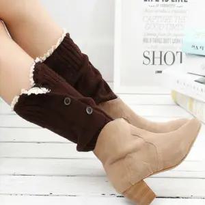 워머 다리토시 종아리 양말 발토시 겨울토시 4버튼 레이스레그워머