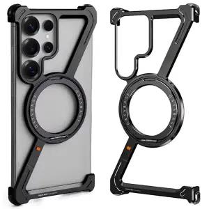 갤럭시S25울트라 맥세이프 메탈 프레임리스 쿨링 방열 거치대 범퍼 핸드폰 케이스