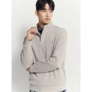 [빈폴멘] 솔리드 버튼넥 스웨트 셔츠 - 베이지 (BC4X41O11A)