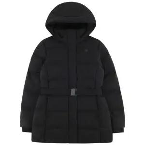 르꼬끄 여성 레귤러핏 중기장 구스 다운 자켓 QQ422ODJN1BLK