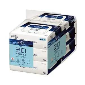 프레시 72매X6입 물티슈 캡형 쌍용 코디아쿠아