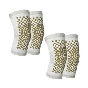 온열 무릎 보호대 미네랄 자가발열 무릎관절 슬개골 보호 아대 (그레이 좌우2쌍)