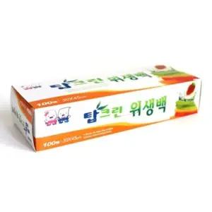 탑크린 비닐팩 일회용 비닐봉투 위생팩 30x45cm 100매