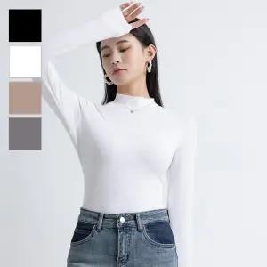 여성 이너티셔츠 봄 가을 데일리 반목 스판 긴팔 폴라티