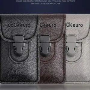 [콩심팥심]남성 데일리 세로 가죽 지갑 벨트형 핸드폰 허리 가방