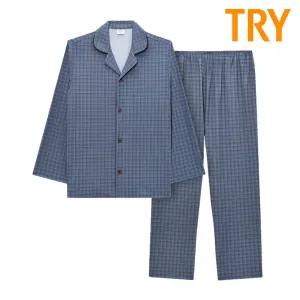 트라이 남성 피치기모 겨울용 잠옷 커플파자마 TMJSJ65 상하의세트