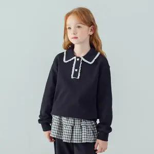 [아이러브제이] 니즈블 레이스기모 카라 맨투맨 티 JXWTO17