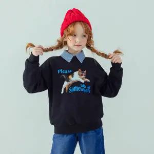 [아이러브제이] 썸웨어냥이 기모 맨투맨 티 JXWTO01