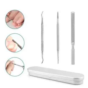 네일케어 발톱큐렛2종+스텐파일 총3 세트관리 정리기 큐렛 내성 푸셔 티클제거