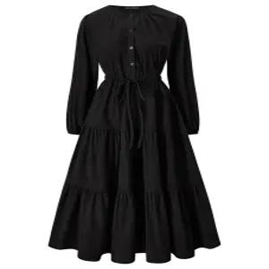 [미니멈에브리데이][미니멈 에브리데이]셔링 캉캉 스트링 라운드 롱 원피스 (EB4OW009D)