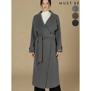 [하프클럽/머스트비]여성 핸드메이드 하이넥 숄카라 울 롱코트