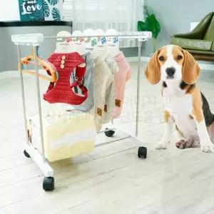 [골드스마일]반려견 이동식 옷걸이 강아지 행거 1단 실내 옷장 옷
