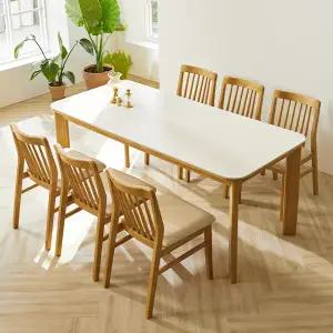 보루네오 엘리브 리움 6인용 세라믹 원목 식탁 스퀘어 의자 6개 세트 pn935