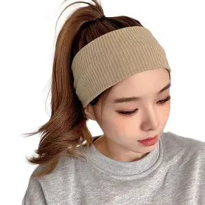 [콩심팥심]운동 세안 니트 와이드 헤어밴드 2개 패션 머리띠 헤어집게핀