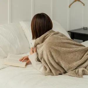 극세사 겨울 무릎담요 보들보들 와플 패턴 담요