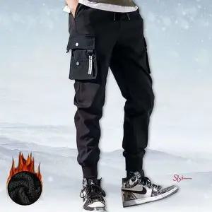 기모바지 조거 남자 여성 여자 남성 조커 팬츠 겨울 카고 따뜻한 포켓 트레이닝yza201