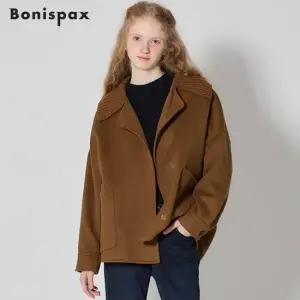 캐시미어 니트카라 핸드메이드 숏 자켓