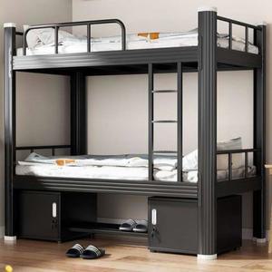 계단형 성인 학교 기숙사 게스트하우스 블랙 이층침대 성인용 접이식 학생 침대 이층
