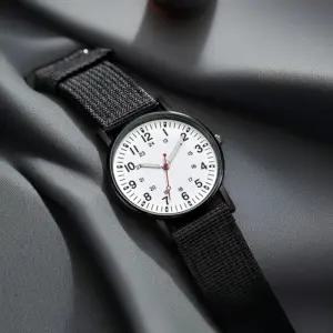 샘스 아날로그 슬림 나토 밴드 저소음 손목 시계 기념품 학생 시험 수능 메탈 패션 군인 간호사 데일리워치