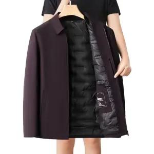 잠바 겨울 덕다운 정장패딩 반코트 아우터 패딩코트 중년 자켓