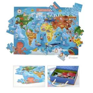 어린이집교구 유아 대형 세계지도 직소퍼즐 48p 장난감 소근육놀이 집중력발달 엄마표놀이