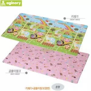 아기노리 놀이방매트 키재기 곰돌이핑크 (양면) (중형) PVC 거실 충격지 아이