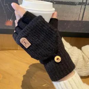 에스티 반장갑 니트 겨울 여성 울 손가락 덮개형 운전 키보드 장갑