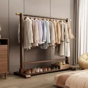 북유럽 스타일 옷걸이 티타늄 스탠드 모던 월넛 이동식 일반 심플 코트랙