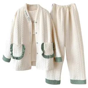 임산부수유복 겨울 긴팔 잠옷 모유수유 예쁜 3피스