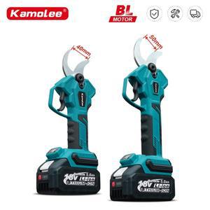 Kamolee 50mm 브러시리스 무선 전기 가위 정리기 가지 치기 효율 과일 나무 분재 분기 커터