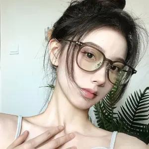 투명안경테 투명테안경 블루라이트차단안경 투명 뿔테 쌍수 없는 뿔테 도수 컴퓨터보호 금테 블루라이트차단