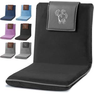 등받이가 있는 일본 명상 바닥 의자 - 좌석, 요가 및 게임을 위한 조절 가능하고 접이식 프리미엄 백잭