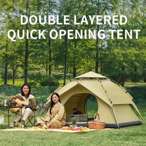 1인용 야외 접이식 휴대용 텐트, 야영 장비, 방수, 두꺼운 이중층, 완전 자동