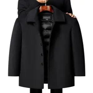 남자반코트 중년 남성 코트 누빔 덕다운 비지니스 간절기 아우터