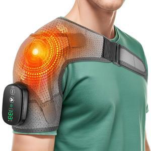 무선 어깨 온열 패드, 마사지 랩, 회전근개용 보조기, 를 위한 마사지기(회색)