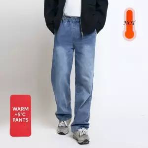 겨울 본딩기모 남자 남성 밴딩 빅사이즈 28~42 데님팬츠 기모 플로우 세미와이드 청바지